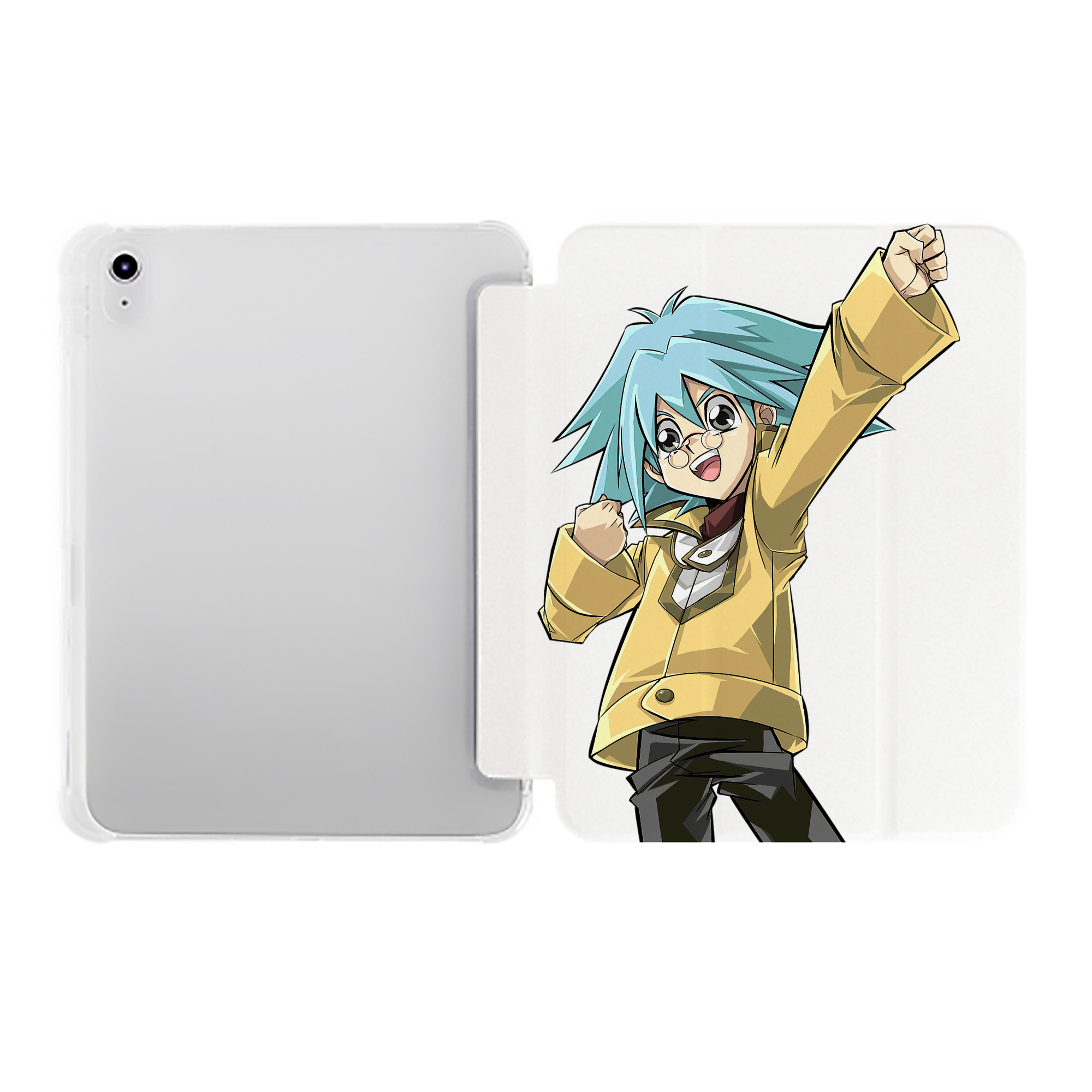 （画像用） 遊☆戯☆王 Yu-Gi-Oh! IPad ケース ペン収納付き 三つ折りスタンド PUレザー×シリコン 対応機種9.5/10.5/10.9インチ